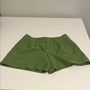 Elegant High Waist Green Women's Shorts